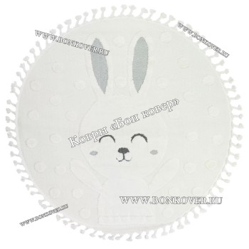 Турецкий Ковер Комфорт Дизайн 30083 Белый Круг